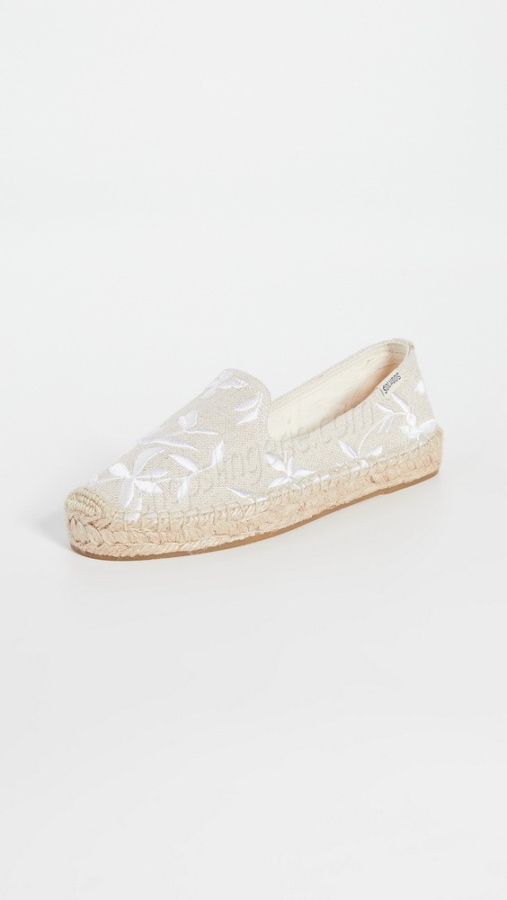 Soludos Shiloh Embroidered Espadrilles Sand - -4