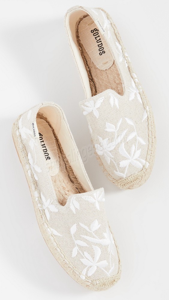 Soludos Shiloh Embroidered Espadrilles Sand - -3
